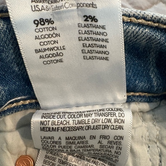 New MOTHER The Half-Pipe Ankle Fray Jeans in Blue size 28 - Picture 10 of 10